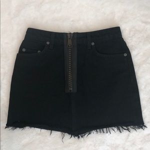 LF Carmar black denim zip skirt